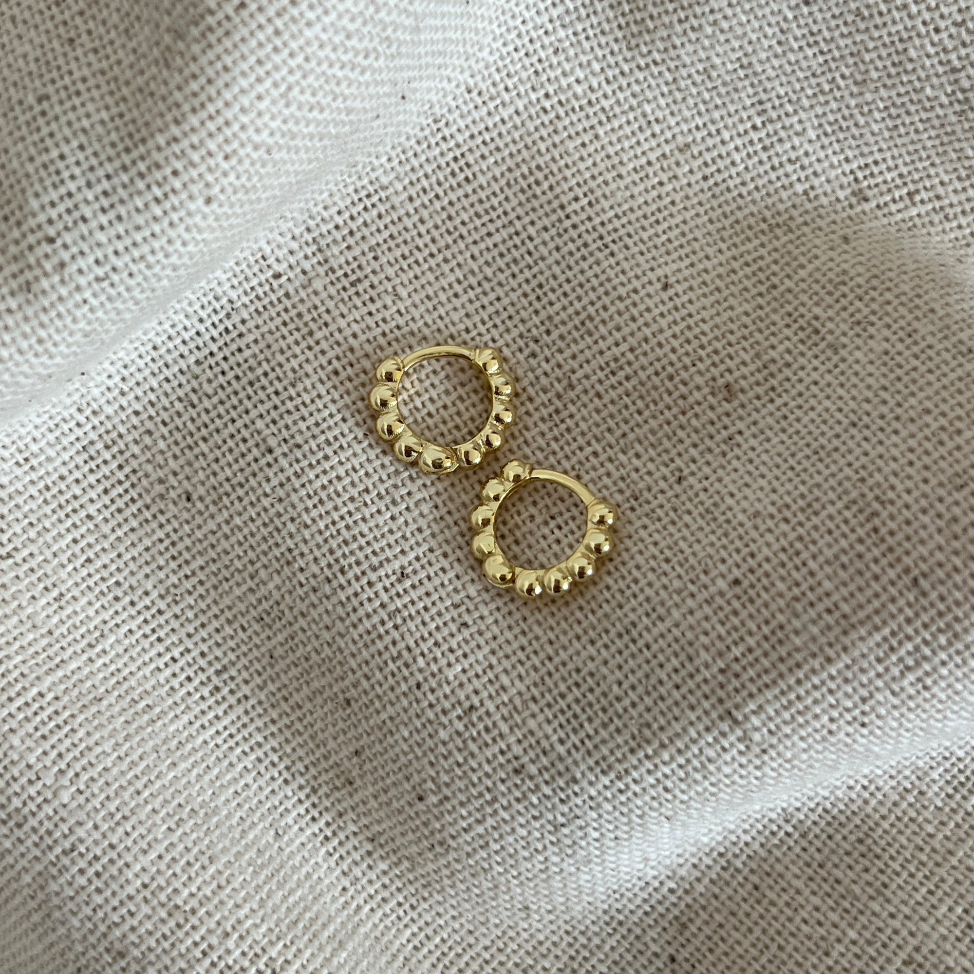 gold filled ball hoop earrings