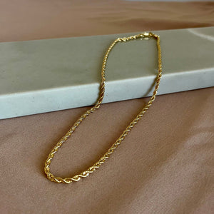 rope chain necklace in gold filled.