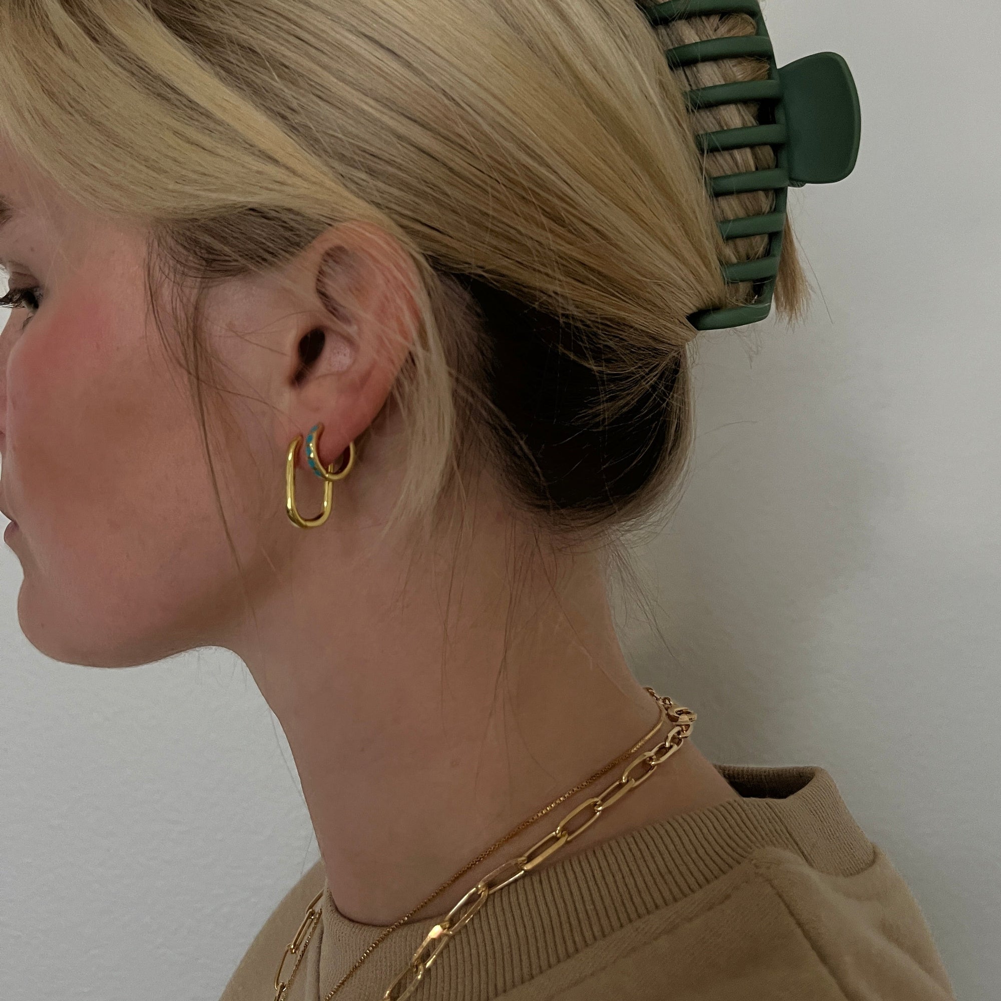 Gracie Turquoise Hoop Earrings