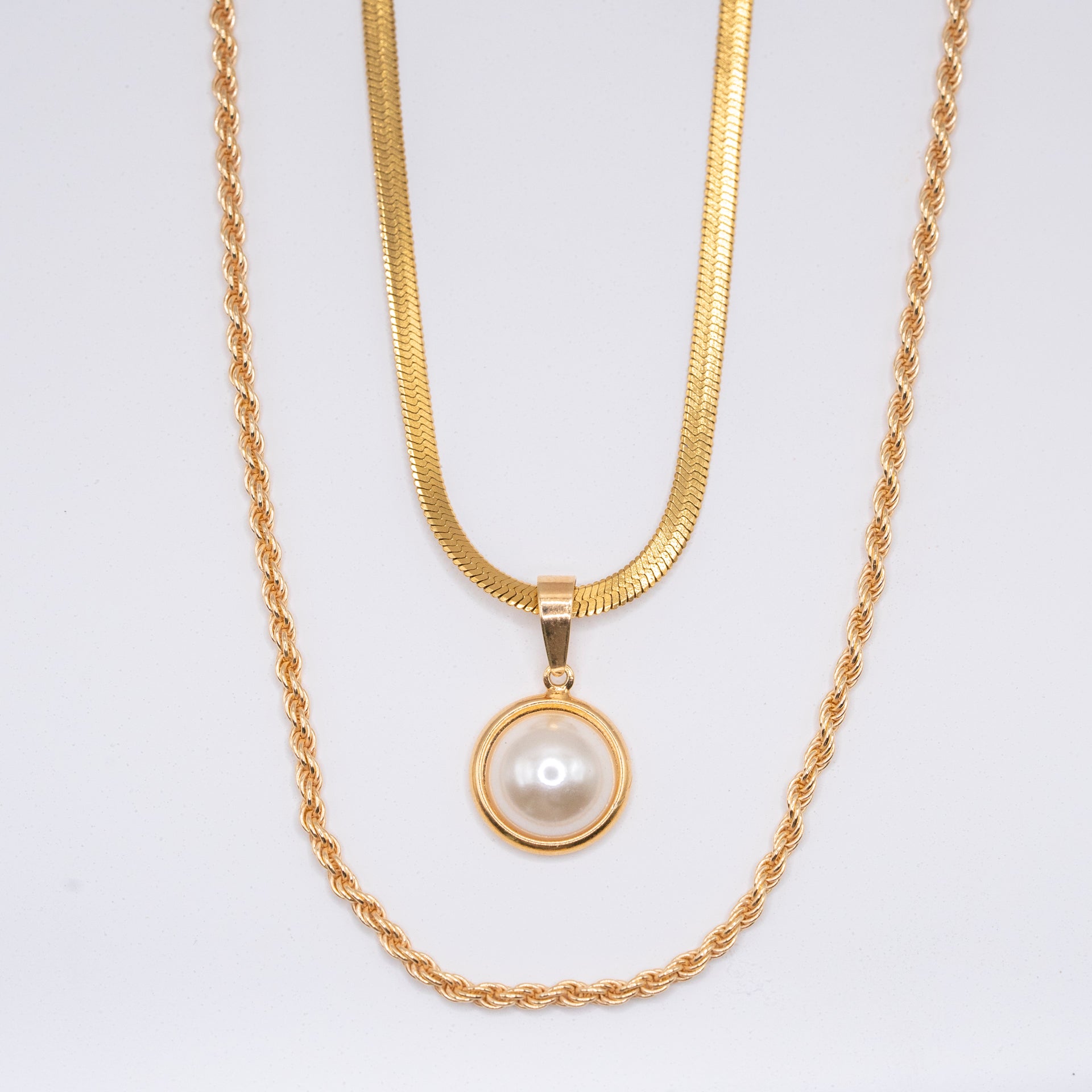 Cara Pearl Charm Necklace
